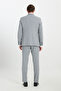 Men's Gray Woolen Slim Fit Slim Fit Mono Collar Diagonal Patterned Cover Pocket Vest Suit - 8