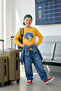 Yellow Male Child Seasonal-Thin Galactic Pattern Crew Neck Knitted Sweatshirt Tkdaw25Sw00005