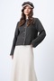 Dark Brown Hakim Collar Shepherd Stitched Cardigan Alc-X14726 - 3