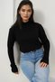Women's Black Mock Neck Knitwear Sweater Alc-X14858 - 3