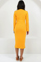 Women's Mustard Yellow Crew Neck Midi Length Knitted Dress Alc-X14774 - 4