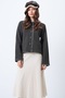 Dark Brown Hakim Collar Shepherd Stitched Cardigan Alc-X14726 - 7