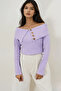 Lila Madonna Collar Button Accessory Knitwear Blouse Alc-X14673