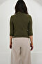 Khaki Turtleneck Wool Blend Knitwear Sweater Alc-X14851 - 5