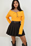 Mustard Yellow Madonna Collar Button Accessory Knitwear Blouse Alc-X14673 - 2