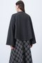 Women's Anthracite Crew Neck Wide Cut Knitwear Jacket Alc-X14712 - 7