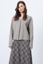 Women's Dark Beige V-Neck Brooch Detailed Ottoban Cardigan Alc-X14717 - 3