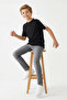 Black Boy's Color Block Knitted T-Shirt Tkdss25Ts00065