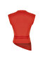 Kırmızı Dik Yaka Büzgü/Drape Detaylı Fitted/Vücuda Oturan Asimetrik Örme Bluz TWOSS24BZ00534 - 8