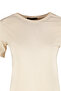 Açık Bej %100 Pamuk Basic Bisiklet Yaka Örme T-Shirt TWOSS23TS00000 - 7