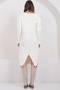 Women's Ecru V-Neck Midi Length Knitwear Dress Alc-X14973 - 6