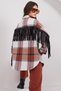 Women's Brown Leather Back Tassel Pocket Lumberjack Shirt Jacket Alc-X14995 - 4