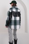 Women's Green Leather Back Tassel Pocket Lumberjack Shirt Jacket Alc-X14995 - 7
