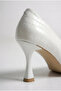 Special Series White Croco Design Pointed Toe Stiletto Heeled Shoes - 5