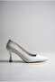 Special Series White Croco Design Pointed Toe Stiletto Heeled Shoes