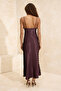 Kahverengi Slip Maxi Elbise TPRSS26EL00024 - 4