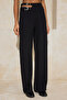 Siyah Kemer Cut Out Detaylı Wide Leg/Geniş Paça Kumaş Pantolon TWOSS26PL00008 - 11