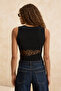 Siyah Dantel Detaylı Transparan Örme Body TPRSS26BD00010 - 4
