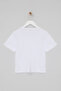Beyaz Regular/Normal Kalıp Aksesuar Detaylı Tok %100 Pamuk Örme T-Shirt TWOSS26TS00007 - 6