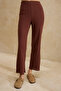 Kahverengi %100 Pamuklu Baby Overloklu Fitilli/Pointel Örme Pijama Takımı THMSS26PT00012 - 4