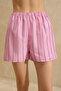 Pembe Çizgili Poplin Kumaş Şortlu Dokuma Pijama Takımı THMSS26PT00004 - 3