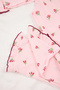 Pembe Çiçekli Fırfır ve Baby Overloklu Bürümcük Dokulu Örme Pijama Takımı THMSS26PT00017 - 6