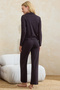 Black 3-Piece Cotton Blend Lycra Tied Ribbon Patterned Knitted Pajamas Set Thmss26Pt00064 - 4