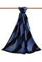 Women's Luxury Medina Silk Shawl Indigo - Black - 2