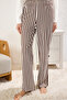 Kadın Couple/Çift Ekru %100 Pamuklu Çizgili Ayıcıklı Örme Pijama Takımı THMAW25PT00171 - 5