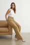 Camel Jakarlı Beli Lastikli Wide Leg/Geniş Paça Dokuma Pantolon TWOSS25PL00039