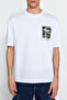 Beyaz Oversize/Geniş Kesim Kısa Kol Manzara Baskılı %100 Pamuk T-Shirt TMNSS23TS00242 - 4
