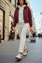 Beige-Burgundy Women's Sneaker 21249 - 6