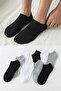 Çok Renkli 10'lu Paket Pamuklu Basic Düz Renk Sneaker-Kısa-Bilek Altı Çorap TMNSS24CO00003