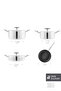 Plasma Steel 316+ 3Ply Fireproof Non-Stick Steel Apollo Induction Base 7-Piece Steel Cookware Set - 2