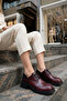 Claret Red Women's Loafer Shoes 21062