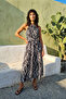 Siyah Animal Shift Shally Maxi Dokuma Elbise TWOSS24EL00872