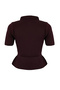 Mürdüm Peplum/Belden Oturmalı Düğme Detaylı Triko Bluz TWOSS26BZ00158 - 5