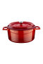 Red Trendy Round Cast Iron Pot Diameter (Ø) 24 Cm Fma03448