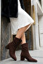 Brown Suede Women's Boots & Booties 19806 - 3