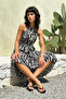 Siyah Animal Shift Shally Maxi Dokuma Elbise TWOSS24EL00872 - 2