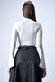 White Crew Neck Spanish Sleeve Ottoban Blouse Alc-X15024 - 6