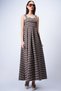 Women's Brown Thick Strap Skirt Pleated Maxi Length Dress Alc-X15049 - 3