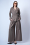 Brown Self-Belted Long Jacket and Double Pocket Trousers Set Alc-X15042 - 5