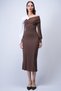 Brown Shirt Collar Detailed Midi Dress Alc-X15046 - 2