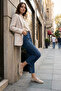 Beige Suede Women's Loafer Shoes 21162 - 3