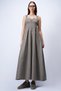 Women's Khaki Thick Strap Skirt Pleated Maxi Length Dress Alc-X15049 - 4
