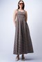 Women's Brown Thick Strap Skirt Pleated Maxi Length Dress Alc-X15049 - 6