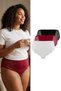 Black-Burgundy-White 3-Pack Cotton Lace Brazilian Knitted Panties Tbbaw26Cm00021