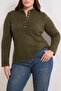 Khaki Collar Detailed Soft Textured Knitwear Sweater Tbbaw26An00080 - 6