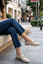 Beige Suede Women's Loafer Shoes 21162